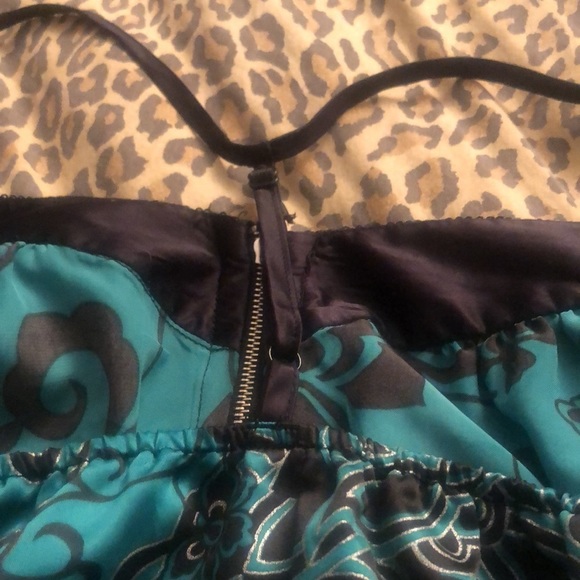Charlotte Russe size XL green & black print silky racerback camisole zip front - Picture 16 of 16